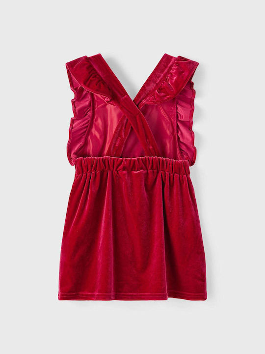 Name It Kids Dress Velvet Sleeveless Red