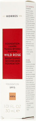 Korres Wild Rose Brightening Second-Skin Liquid Make Up SPF15 WRF4 30ml