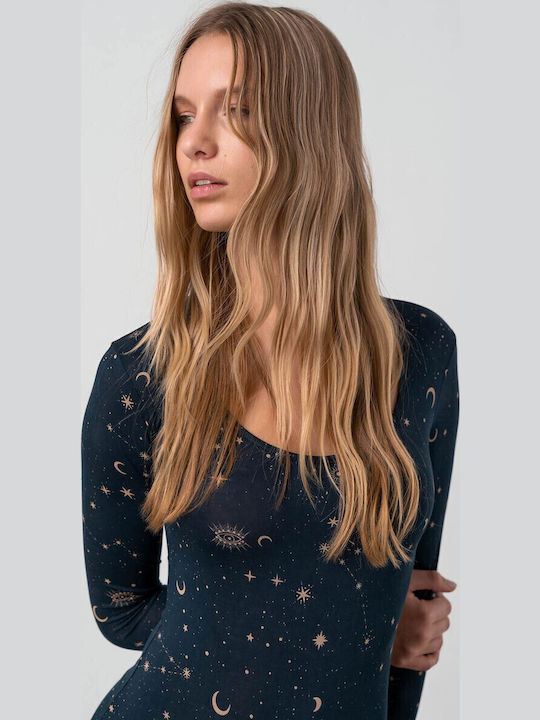 Long Sleeve Bodysuit Blue