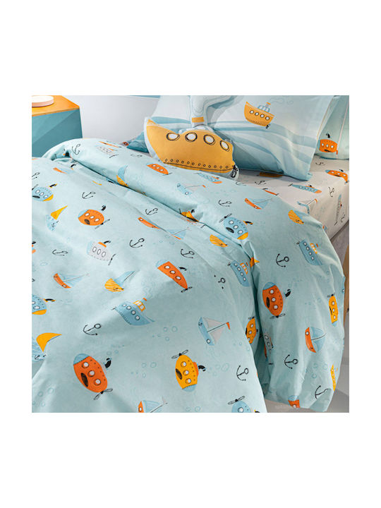 Saint Clair Sub Suede Kids Duvet Cover Single Cotton Light Blue 165x225cm
