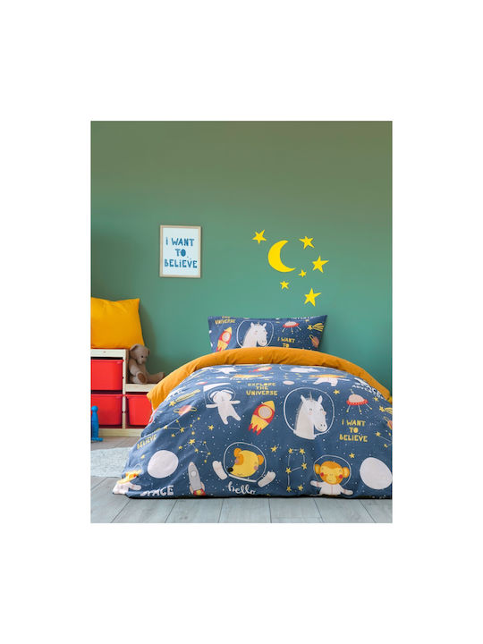 Kocoon Kinderdecke Einzel Space Adventure Blau 31126 170x250cm