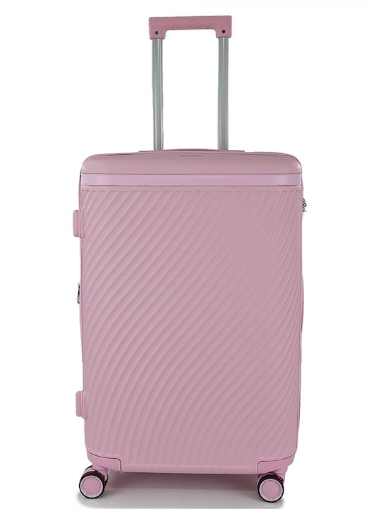 Forecast LSDQ-04 Medium Hard Pink Suitcase With 4 Wheels Height 65cm