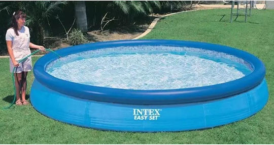 Intex Easy Set Rundes Schwimmbecken PVC 7290l Aufblasbar 396x84cm Blau