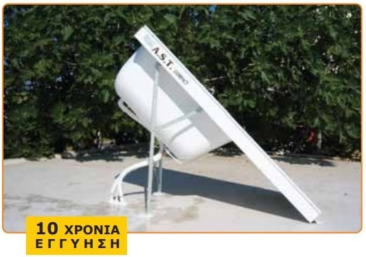 A.S.T. Compact 160 Liter Glass Tank Solar Water Heater with Double Heating Sources and 2.38m² Solar Collector