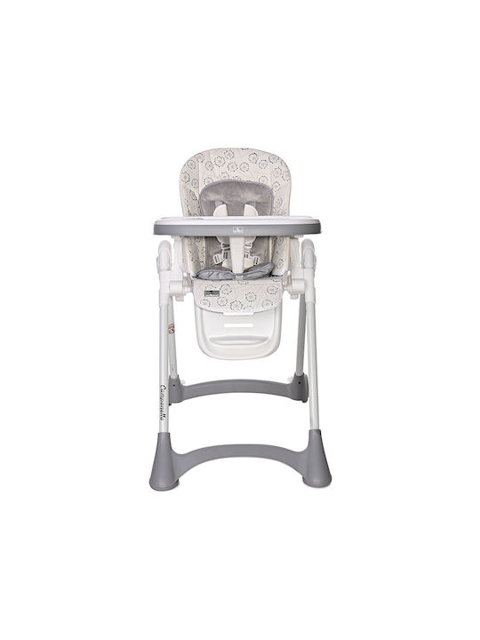 Lorelli Campanella Foldable Highchair with Plastic Frame & Leatherette Seat White Fluff