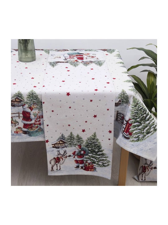 Sette Colori 8943 Christmas Fabric Tablecloth Ornament L140xW45cm