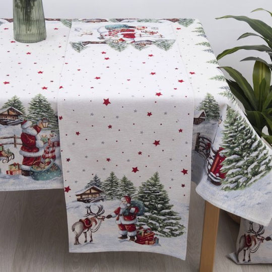 Dimeco 8943 Christmas Tablecloth Runner Fabric Multicolour L140xW45cm.