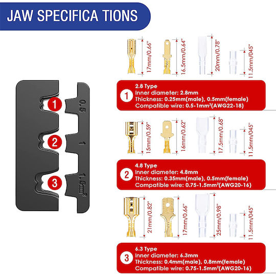 SKS Tools Exdel Πρέσα Ακροδεκτών με Μηχανισμό Καστάνιας