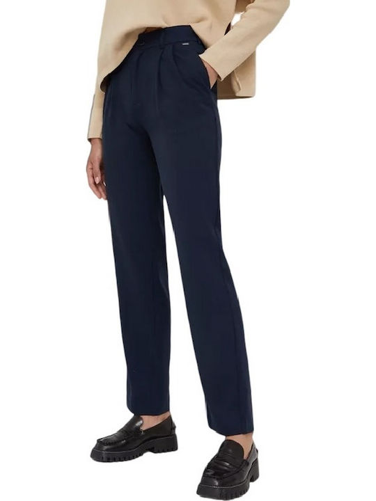 Fiorel Women's Fabric Trousers Navy Blue