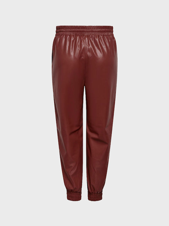Women's Fabric Trousers with Elastic Slim Fit Spiced Apple