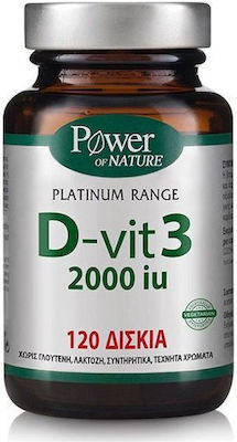 Power Of Nature Platinum Range D-Vit 3 Βιταμίνη για Ανοσοποιητικό 2000iu 120 ταμπλέτες