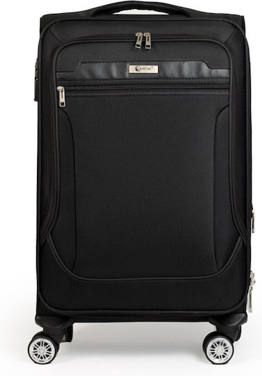 Cardinal 3300 Cabin Black Cabin Travel Suitcase Fabric Black with 4 Wheels Height 49cm