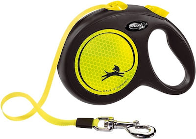 Flexi Foldable Dog Leash/Lead Strap Neon Yellow in Yellow color 5m up to 15kg