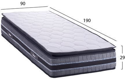 HomeMarkt Dreamtopia Franklin Single Orthopedic Mattress Double-Sided 90x190x29cm with Springs & Topper