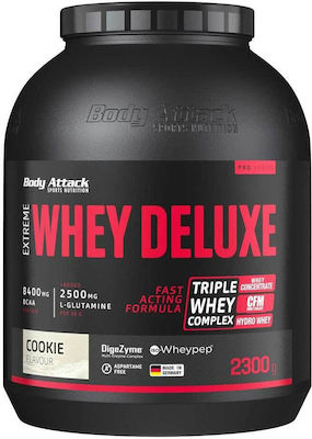 Body Attack Extreme Whey Deluxe Molkenprotein mit Geschmack Kekse und Sahne 2.3kg