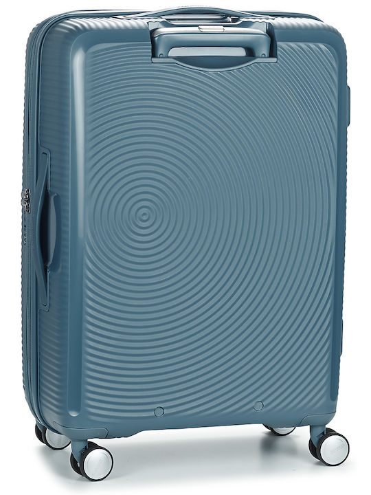 American Tourister Soundbox Spinner Expandable Μεσαία Βαλίτσα Ταξιδίου Σκληρή Μπλε με 4 Ρόδες Ύψους 67εκ.