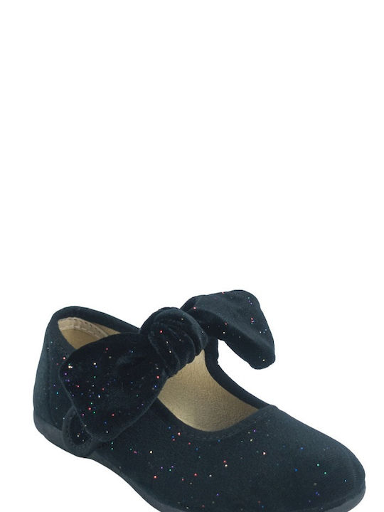 Vulladi Kids Ballerinas with Hoop & Loop Closure Black