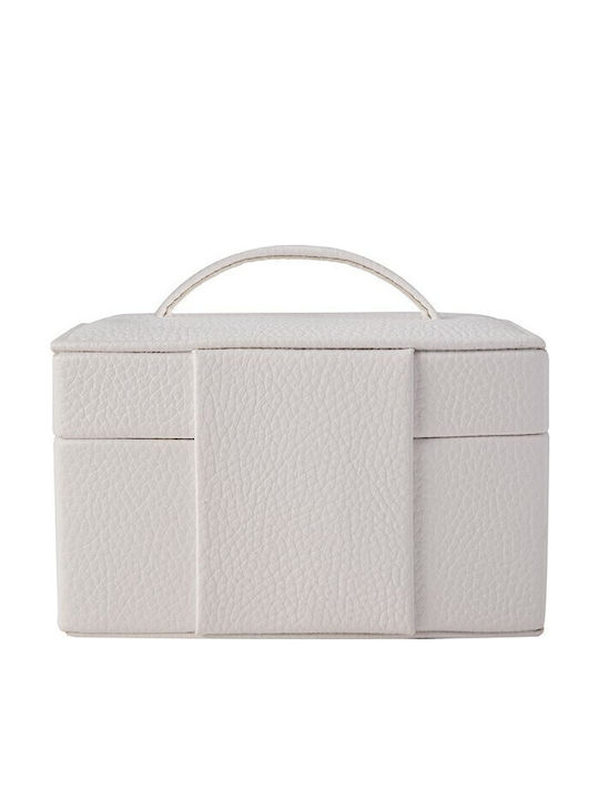 CX7218 Jewellery Box with Mirror White 15.5x9.5x9.5cm