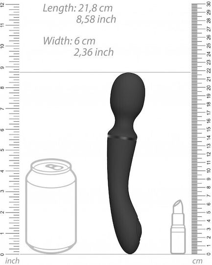 Vive Nami Vibrator Massage Wand, Attachments & Pulsewave 22cm Black
