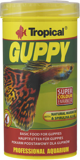 Tropical Guppy Tropical Fish Food Flakes with Spirulina 250ml 50gr