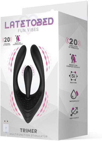 LateToBed Fun Vibes Trimer Multifunction Stimulator Doppelter Vibrator 11.2cm Black