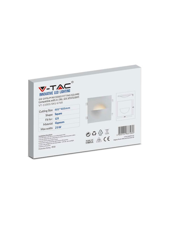 V-TAC Modern Lamp Wall with Socket G9 White 40cm