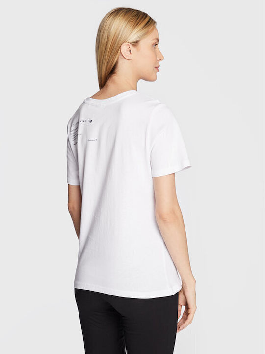 4F Damen Sportlich T-shirt Weiß