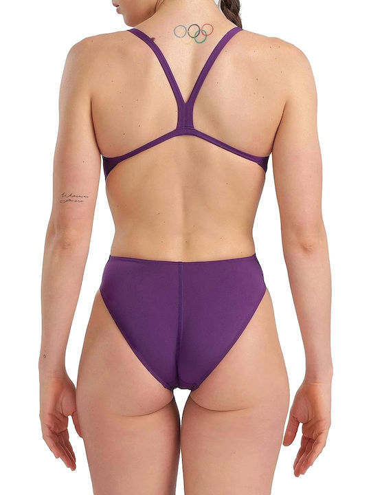 Athletic One-Piece Swimsuit Purple