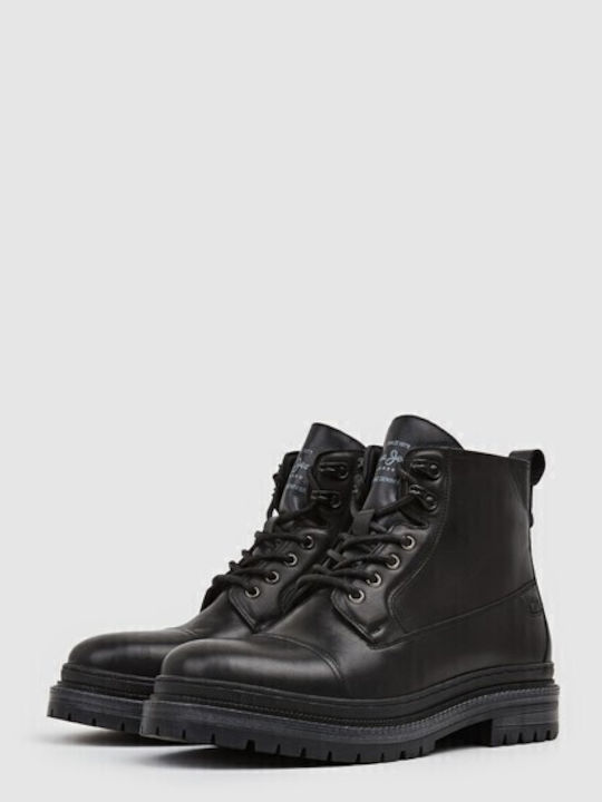 Martin Street Leather Black Boots