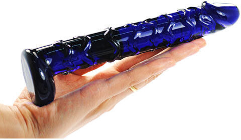 CyprusLoveShop Γυάλινο Ντίλντο Γυάλινο Dildo Μπλε 19cm