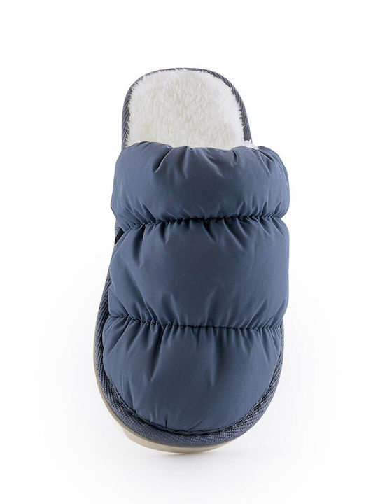 Love4shoes Women's Slipper with Fur In Blue Colour