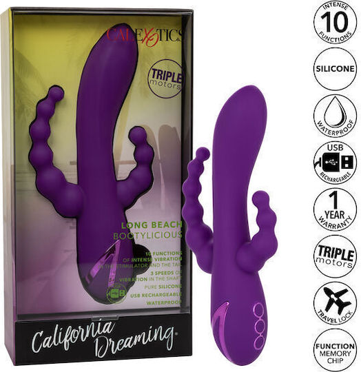 Calexotics Long Beach Bootylicious Vibrator Rabbit 11.5cm Purple