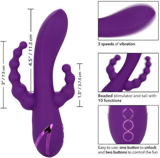 Calexotics Long Beach Bootylicious Vibrator Rabbit 11.5cm Purple