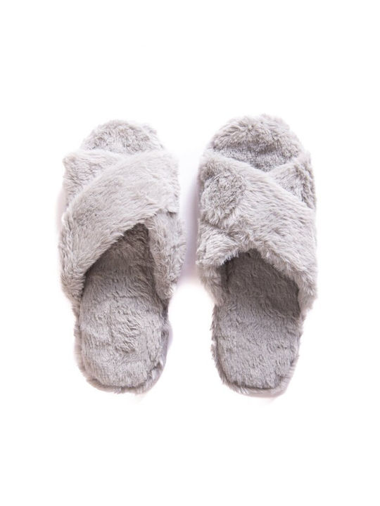 Mitsuko Women's Slipper with Fur In Gray Colour