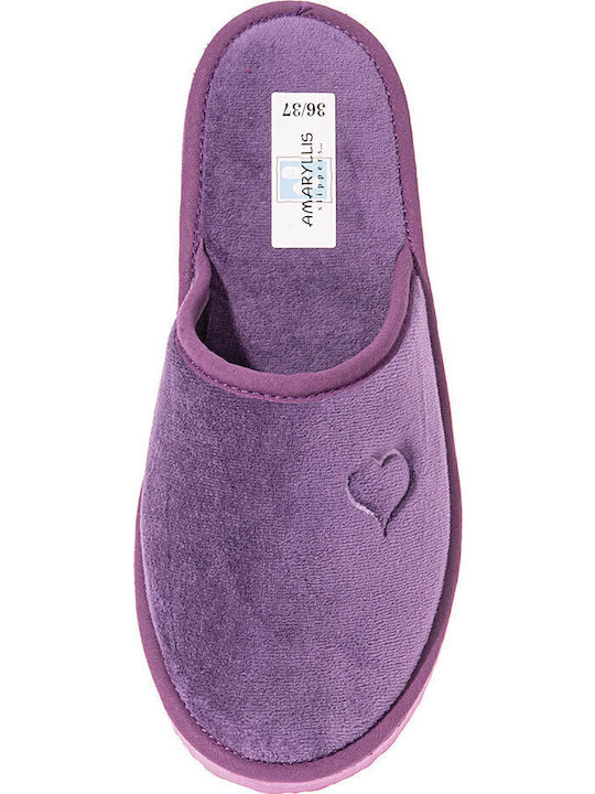 Din Piele Papuci de Damă de Iarnă Violet