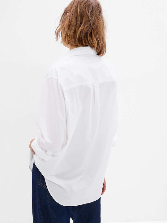 Women's Monochrome Long Sleeve Shirt White