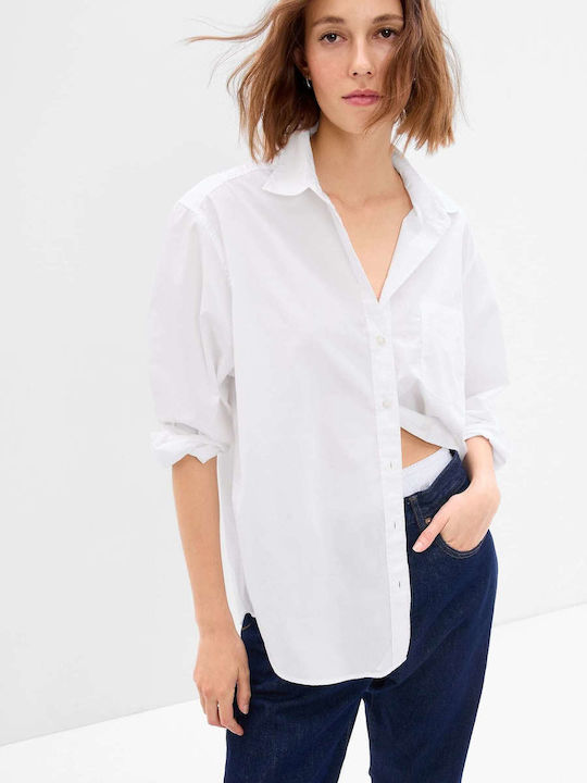 Women's Monochrome Long Sleeve Shirt White