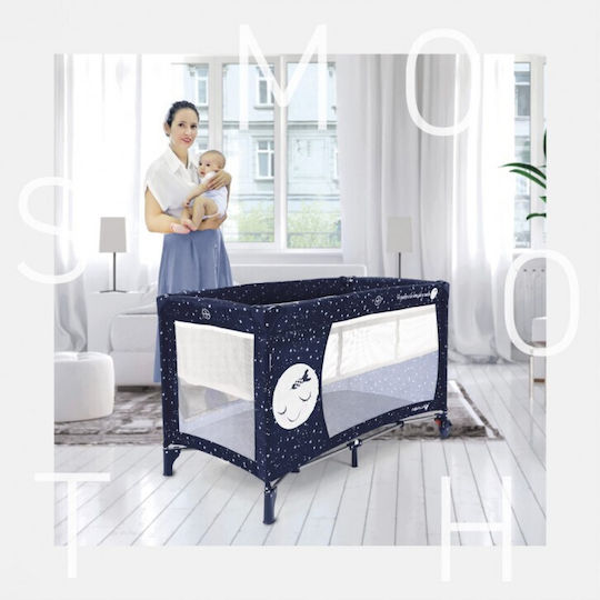 Asalvo Smooth Παρκοκρέβατο 2 Επιπέδων με Στρώμα Navy Μπλε 65x125cm
