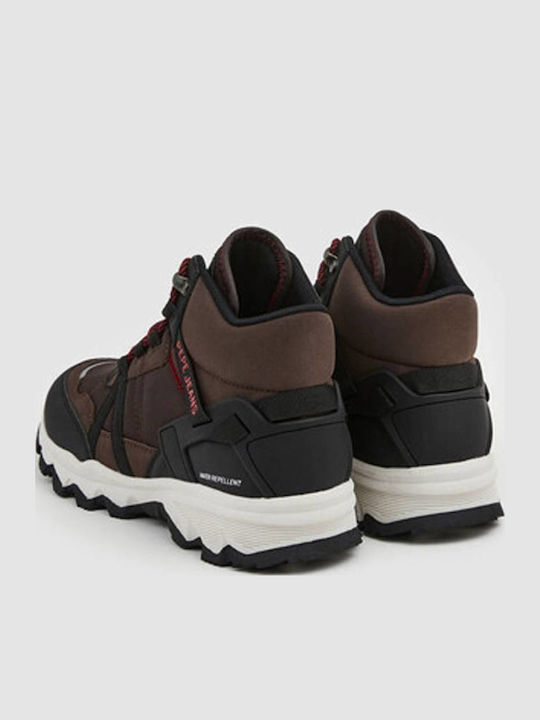Kids Waterproof Leather Hiking Boots Brown