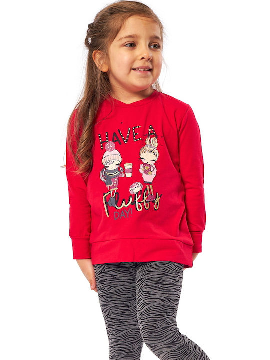 Kinder-Set mit Leggings Winter 2Stück Rot