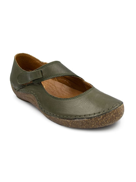 Safe Step Anatomic Leather Ballerinas Dark Green