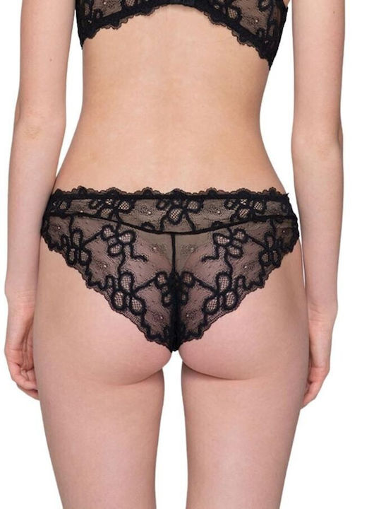 Luna Daisy Women's Slip with Lace Black