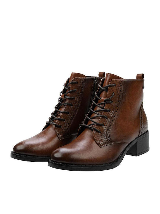 Leather Women's Ankle Boots Brown