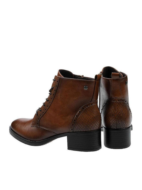 Leather Women's Ankle Boots Brown