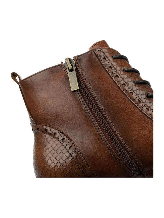 Leather Women's Ankle Boots Brown