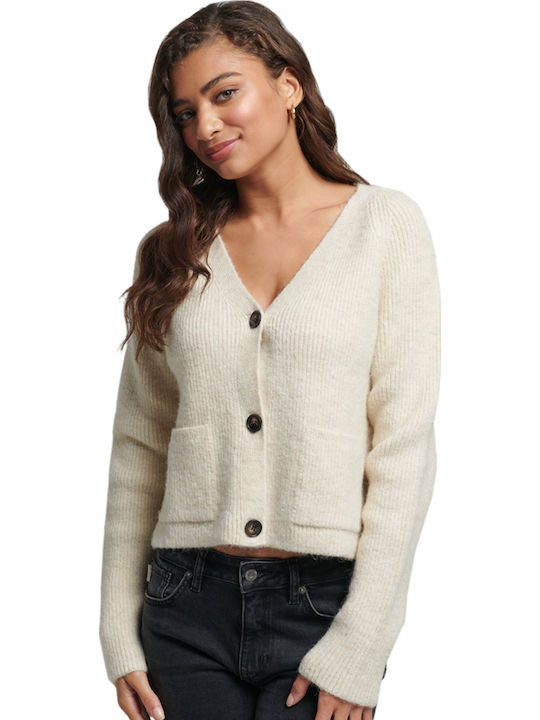 Women's Knitted Cardigan with Buttons White