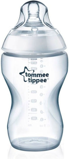 Tommee Tippee Plastic Baby Bottle Closer to Nature Anti-Colic with Silicone Nipple for 3+ months Transparent 340ml
