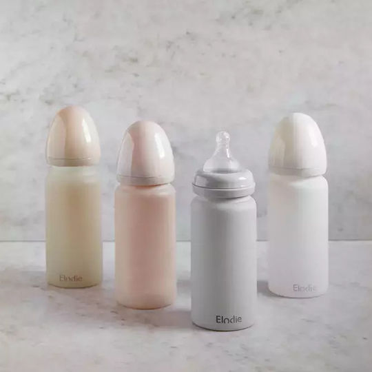 Elodie Details Glas Babyflasche Gegen Koliken Mit Silikon Sauger Für 0-6 Monate Weiß Vanilleweiß 250ml