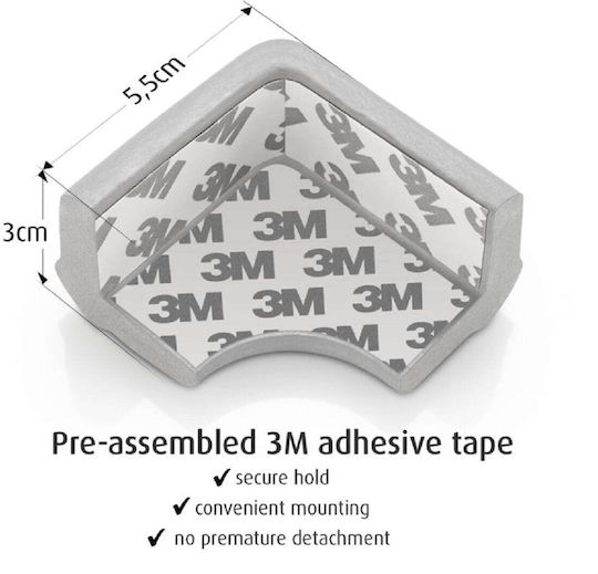 Reer Protection Corner with Sticker made of Plastic in Gray Color 4pcs