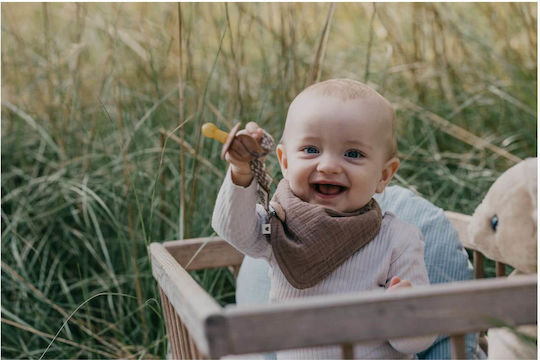 Bibs Simple Bandana Fabric with Button Dark Oak